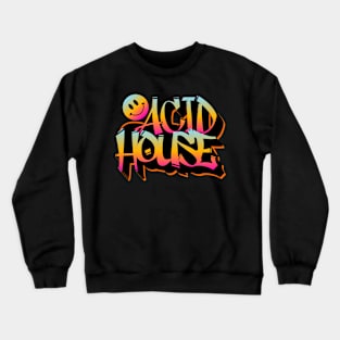 ACID HOUSE  - Graffiti Smiley (Blue/Orange/Red) Crewneck Sweatshirt